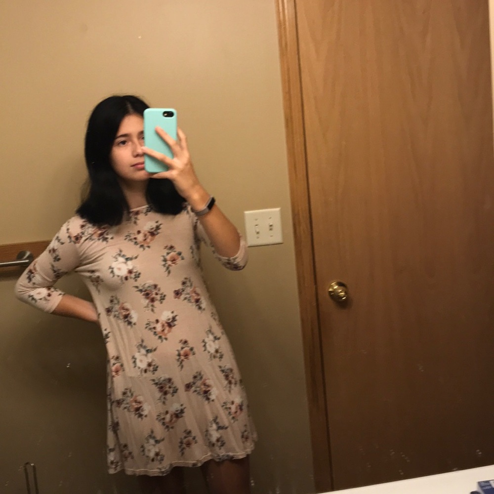 pink floral dress